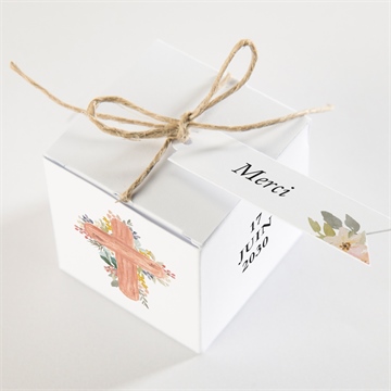 Boîte de dragées baptême symbole de foi - Dessus de la boîte