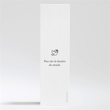 Signet baptême joyeuse colombe - Dos du signet