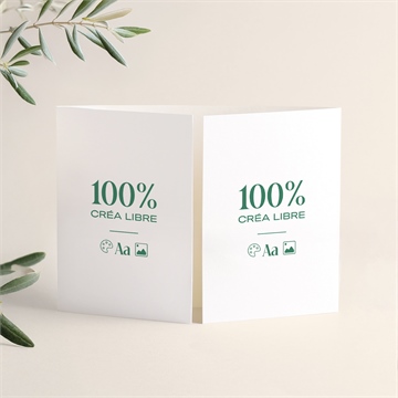 Faire-part mariage création vierge pliée