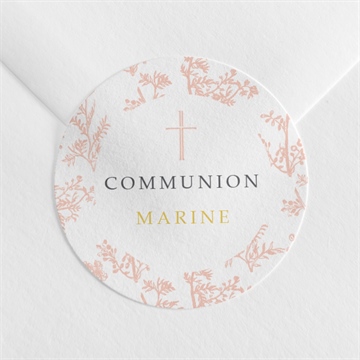 Sticker communion gravures végétales mignonette