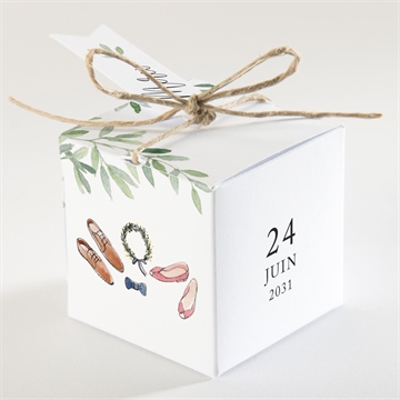 Boîte de dragées mariage le fil de notre histoire - Dos de la boîte