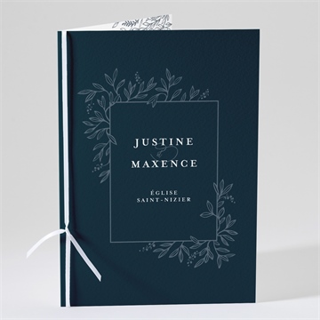 Livret de messe mariage bleu royal