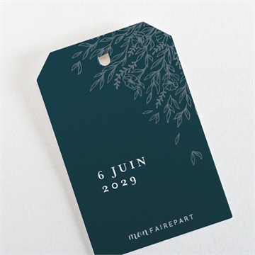 Etiquette mariage bleu royal - Dos de l'étiquette