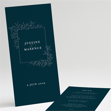 Menu mariage bleu royal