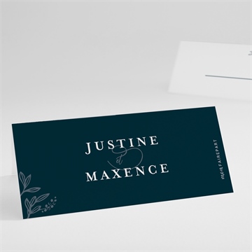 Marque-place mariage bleu royal