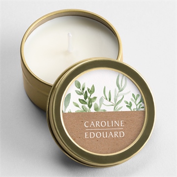 Bougie mariage feuillage d'été magnet