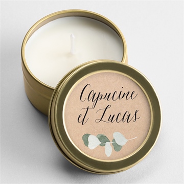 Bougie mariage bel eucalyptus