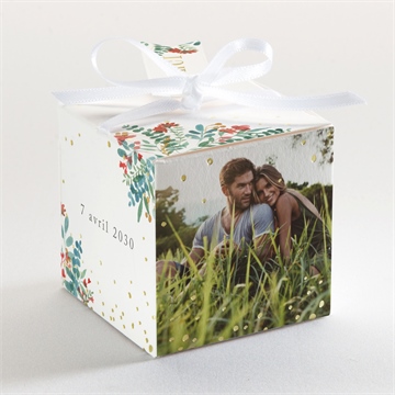 Boîte de dragées mariage notre promesse - Dos de la boîte