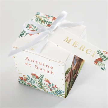 Boîte de dragées mariage notre promesse - Dessus de la boîte