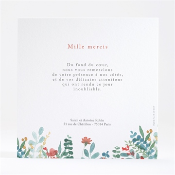 Remerciement mariage notre promesse - Dos de la carte