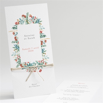 Menu mariage notre promesse