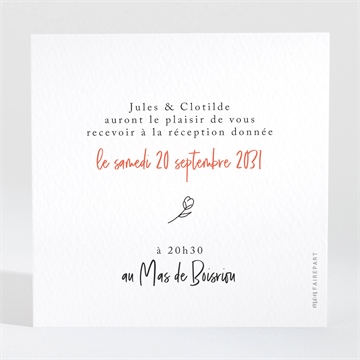 Carton d'invitation mariage champetre van life - Dos du carton