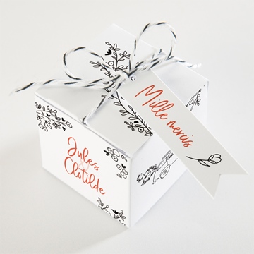 Boîte de dragées mariage champetre van life - Dessus de la boîte