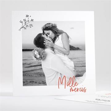 Remerciement mariage douceur champetre 2 volets