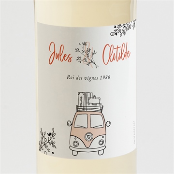 Etiquette de bouteille mariage douceur champetre 2 volets