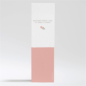 Signet baptême initiales à motifs - Dos du signet