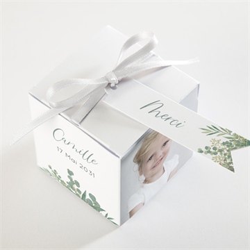 Boîte de dragées baptême grâce - Dessus de la boîte