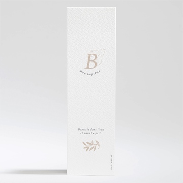 Signet baptême initiales d'or - Dos du signet