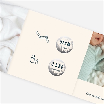 Faire-part naissance baby love - Détail du faire-part