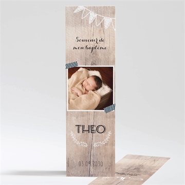 Signet baptême marque page kraft
