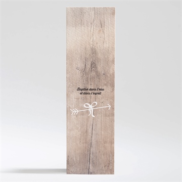 Signet baptême marque page kraft - Dos du faire-part