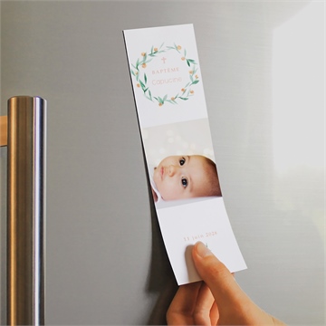 Signet baptême jolie poésie magnet - Mise en situation