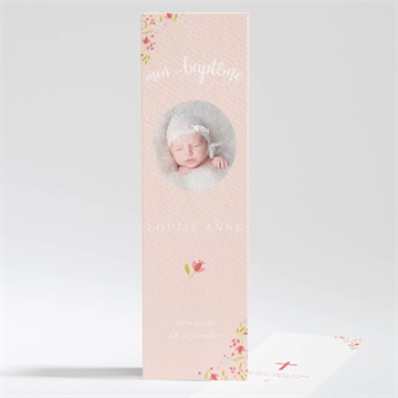 Signet baptême douceur végétale rose