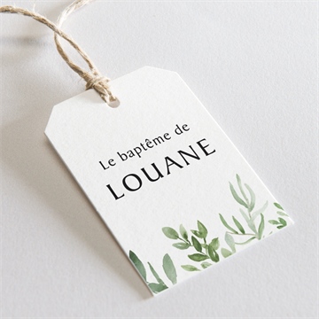Etiquette baptême kraft végétal