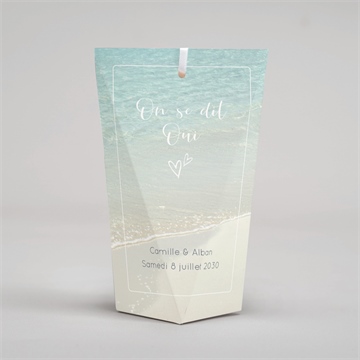 Boîte surprise mariage paradis sur plage - Dos de la boîte