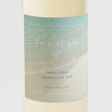 Etiquette de bouteille mariage paradis sur plage