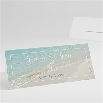 Marque-place mariage paradis sur plage