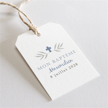 Etiquette baptême mosaïque de photos