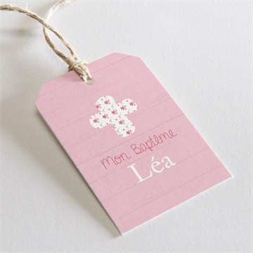 Etiquette baptême jolie composition