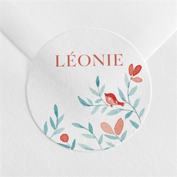 Sticker naissance gentil coquelicot