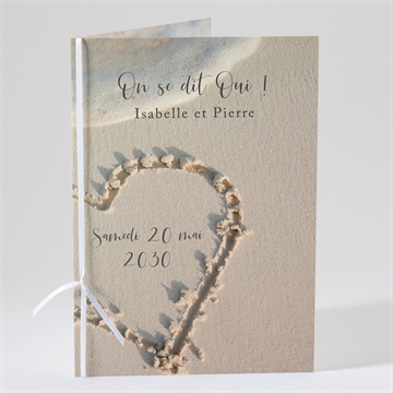 Livret de messe mariage dans le sable