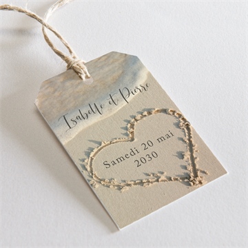 Etiquette mariage dans le sable plié