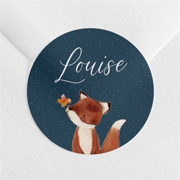 Sticker naissance joli renard