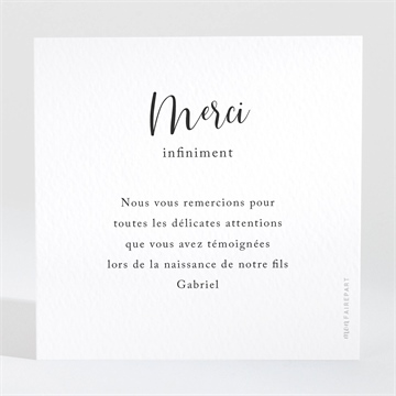 Remerciement naissance notre bijou - Dos de la carte