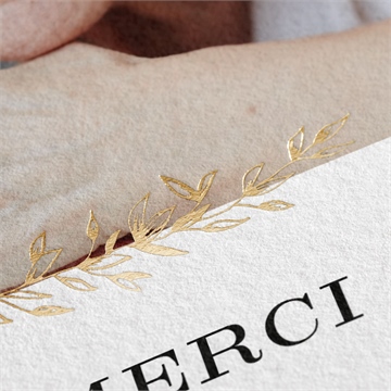 Remerciement décès sa présence dorure - Marquage à chaud OR