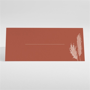 Marque-place mariage terracotta pampa - Dos du marque-place