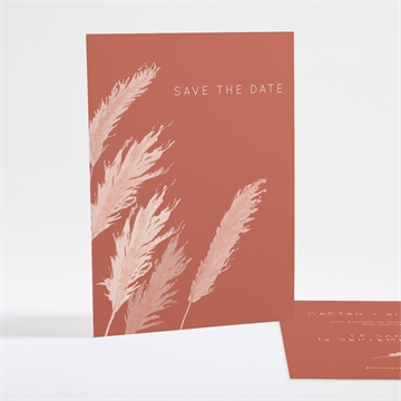Save the Date mariage terracotta pampa