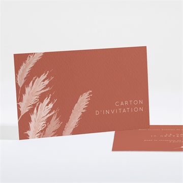 Carton d'invitation mariage terracotta pampa