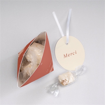 Boîte surprise mariage terracotta pampa - Intérieur de la boîte