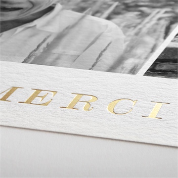 Remerciement décès mémento dorure - Détail de la carte