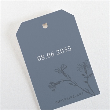 Etiquette mariage dorure sur gravure - Dos de l'étiquette