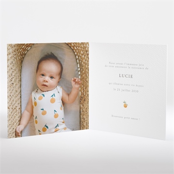 Faire-part naissance poésie d'eté - Intérieur du faire-part