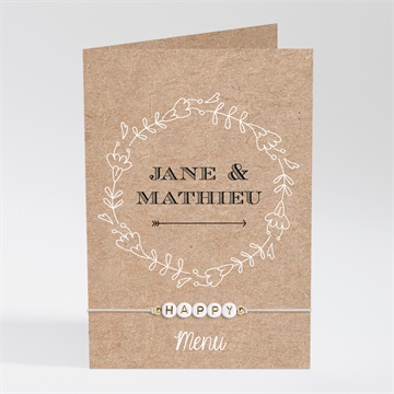 Menu mariage kraft en folie magnet