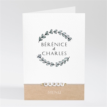 Menu mariage avec programme bracelet