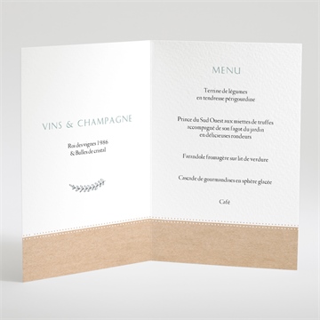 Menu mariage avec programme bracelet - Intérieur du menu