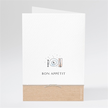 Menu mariage avec programme bracelet - Dos du menu